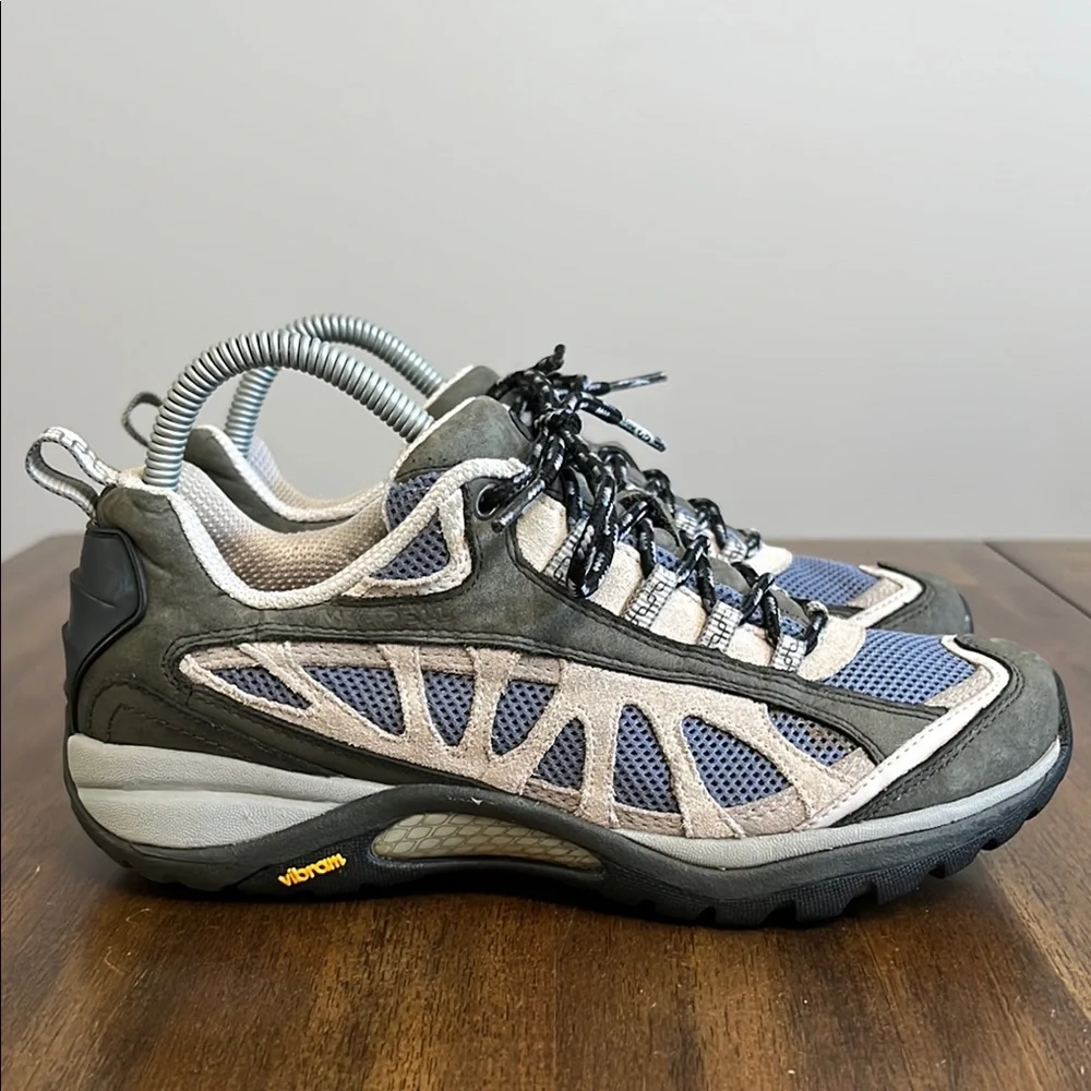 Merrell Women's Gray and Blue Trail Sneakers - Picture 1 of 17